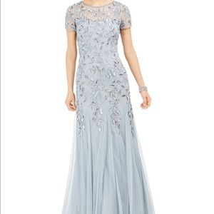NEW W TAGS Adrianna Papell flower beaded gown